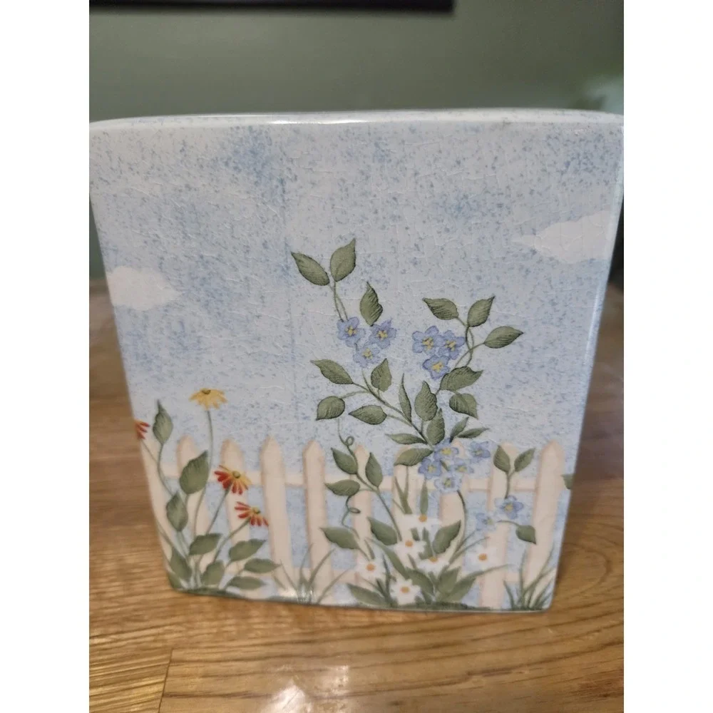 Birdhouse Garden Tissue Kleenex Box Cover Handpainted Donna Dewberry Bathroom